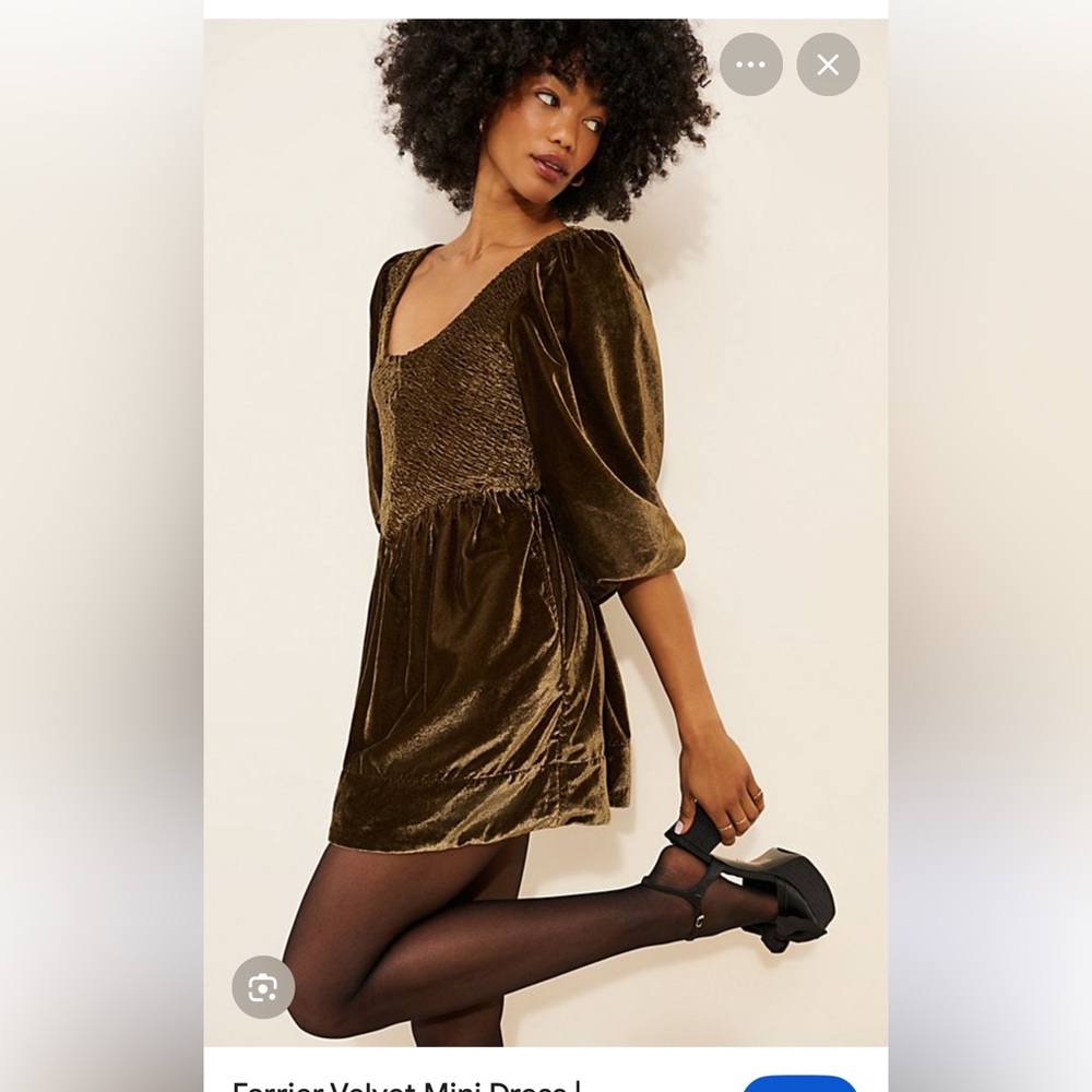 Free People Farrier Velvet Mini Dress. Size Medium, 31 inch length.